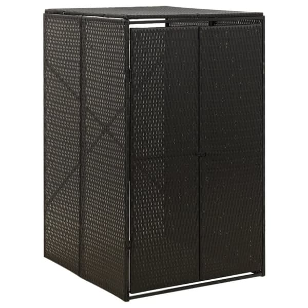 Skjul för soptunna svart 70x80x117 cm konstrotting