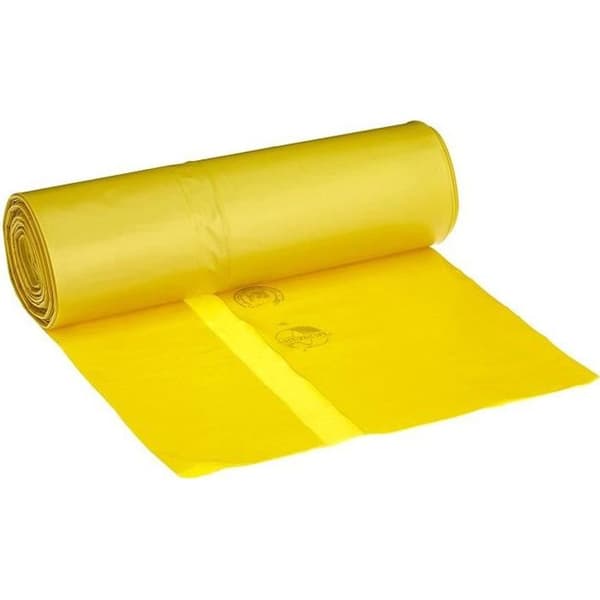 deiss Premium 13707 avfallssäckar, 575 mm x 1000 mm x 0,06 mm, 25 per rulle, gul: Handel, Industri & Vetenskap