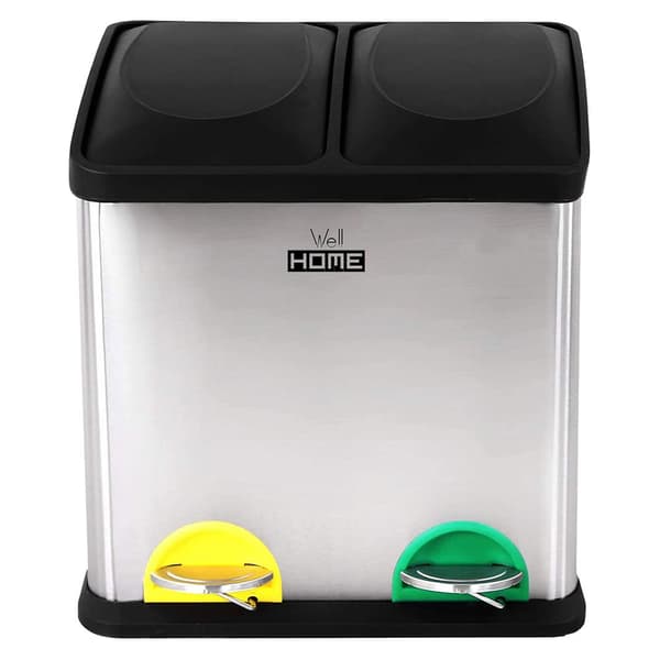 Wellhome Genbrugsskraldespand 16l 2 Enheder Transparent