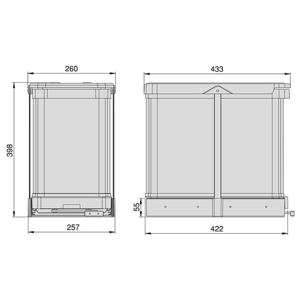 Emuca Soptunna 8131765 2x12l Silver