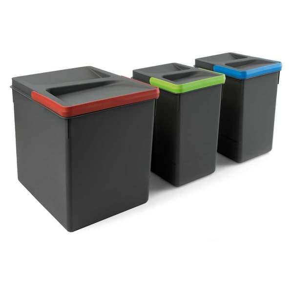 Emuca Roskakori Recycle 1x15 2x7l 3 Yksiköitä Hopeinen