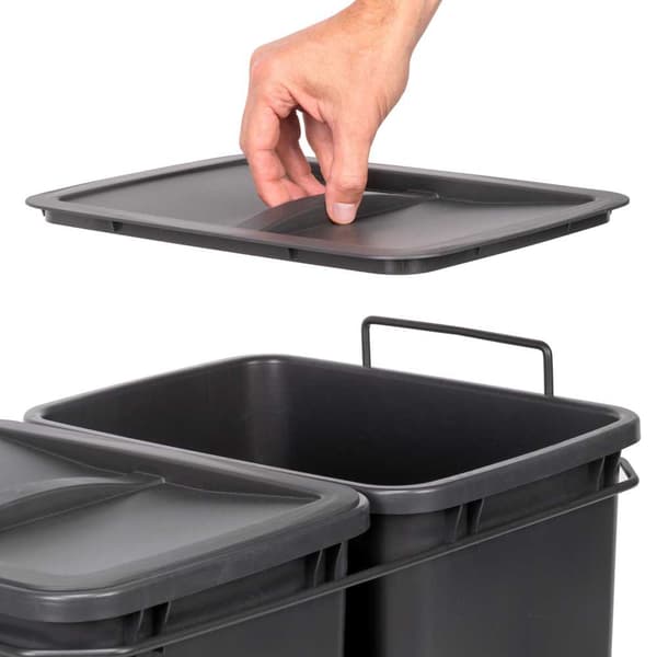Emuca Roskakori 8132123 2x35l Hopeinen