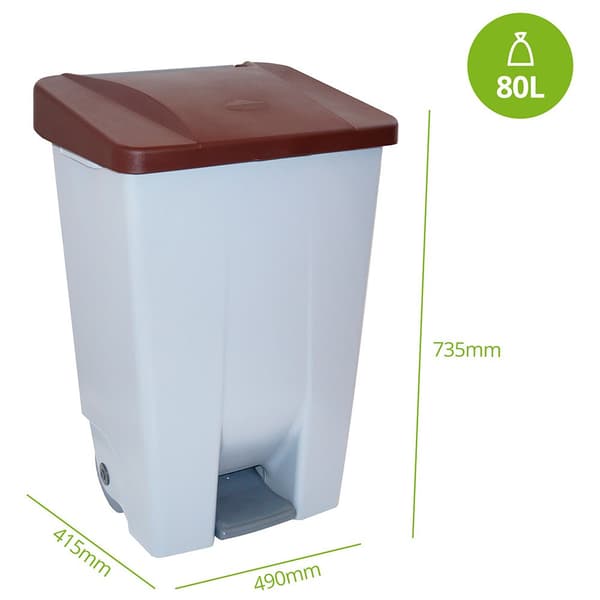 Denox Selektiv Skraldespand 23410.839 80l Brun