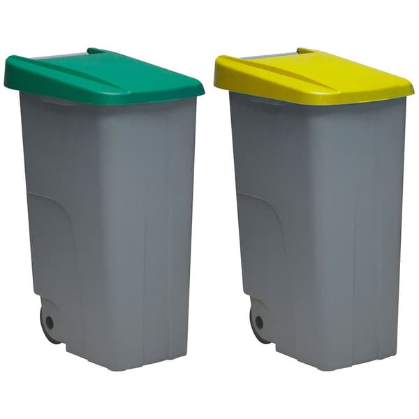 Denox Suljettu Jätesäiliö Pack 85l 2 Yksiköitä Hopeinen
