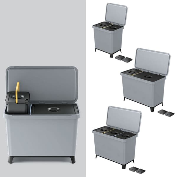Keden Genbrugsskraldespand 3x10l Systema 57x29x41cm Søvfarvet