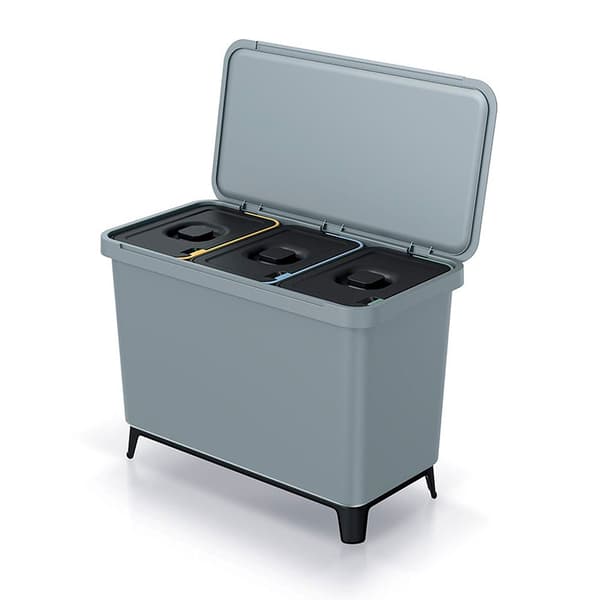 Keden Kierrätys Astia 3x10l Systema 57x29x41cm Hopeinen
