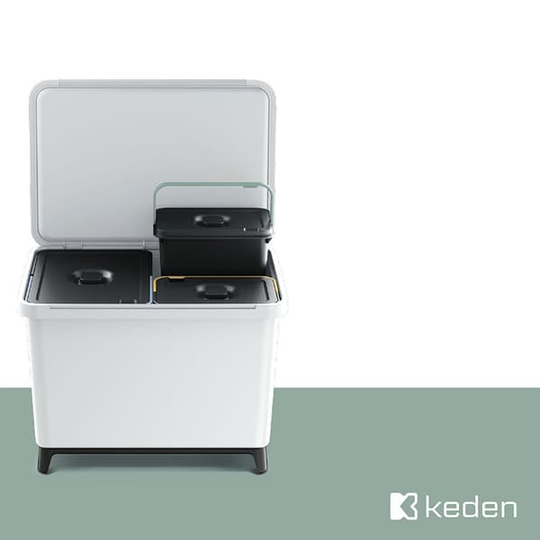 Keden Genbrugsskraldespand 3x10l Systema 57x29x41cm Søvfarvet