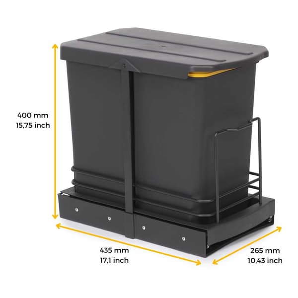 Emuca Skraldespand 8132023 2x12l Gylden