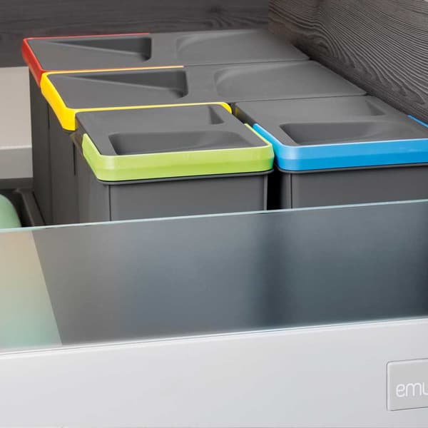 Emuca Soptunna Recycle 2x12 2x6l 4 Enheter Silver