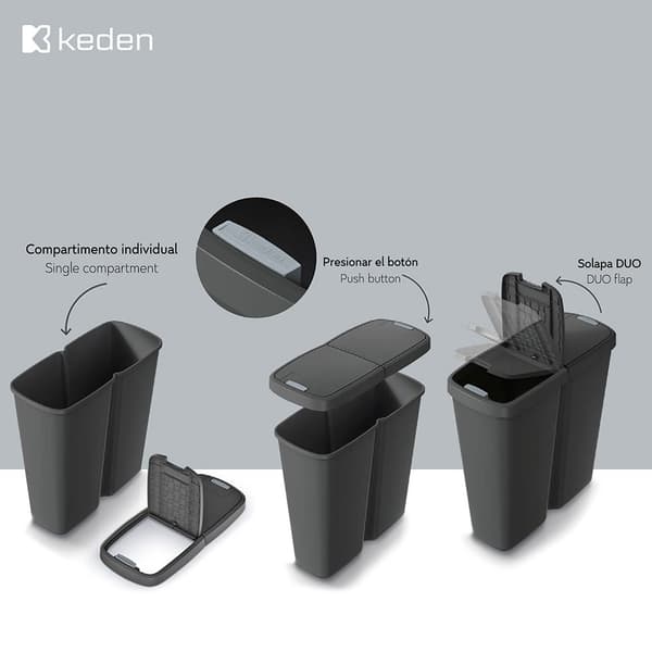Keden Återvinningstunna Compacta Q 48x28x51 Cm Durchsichtig