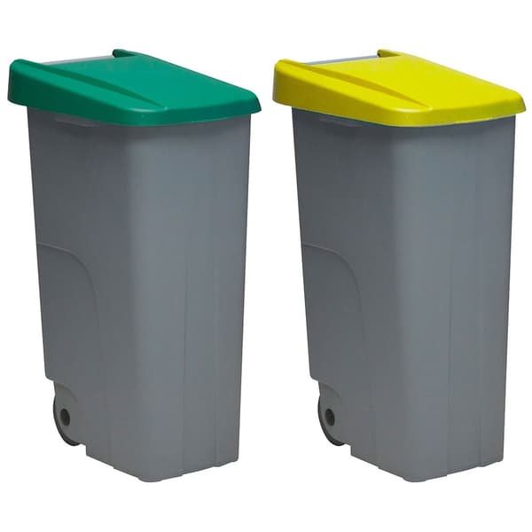 Denox Pak Lukket Affaldsbeholder 110l 2 Enheder Transparent