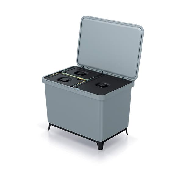 Keden Återvinningstunna 2x10l+1x23l Systema 56x39x41cm Silver
