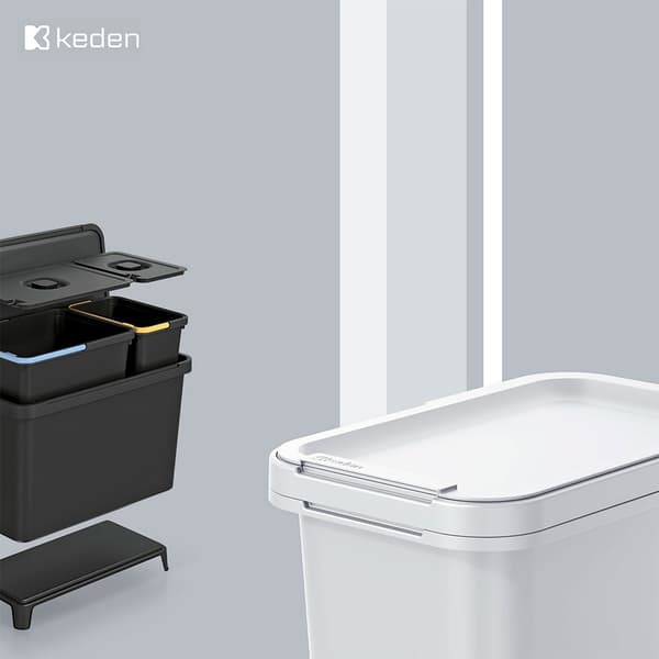 Keden Kierrätys Astia 4x10l Systema 56x39x41 Cm Hopeinen