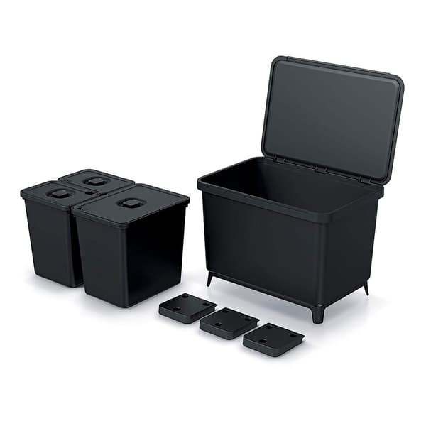 Keden Återvinningstunna 2x10l+1x23l Systema 56x39x41 Cm Grå