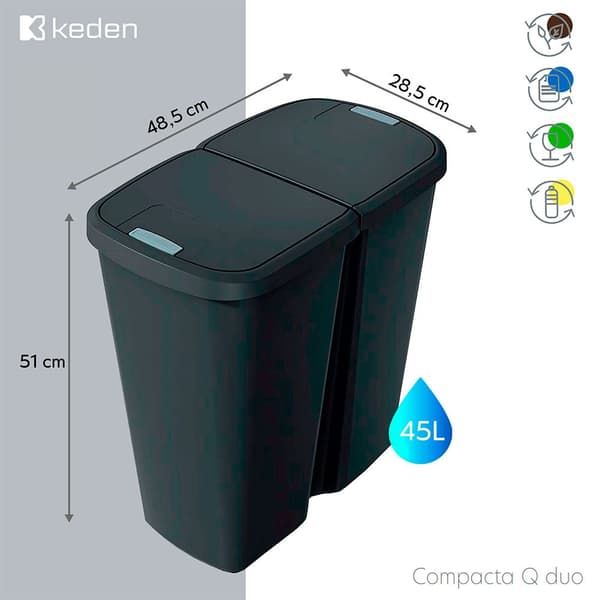 Keden Kierrätys Astia Compacta Q 48x28x51 Cm Kirkas