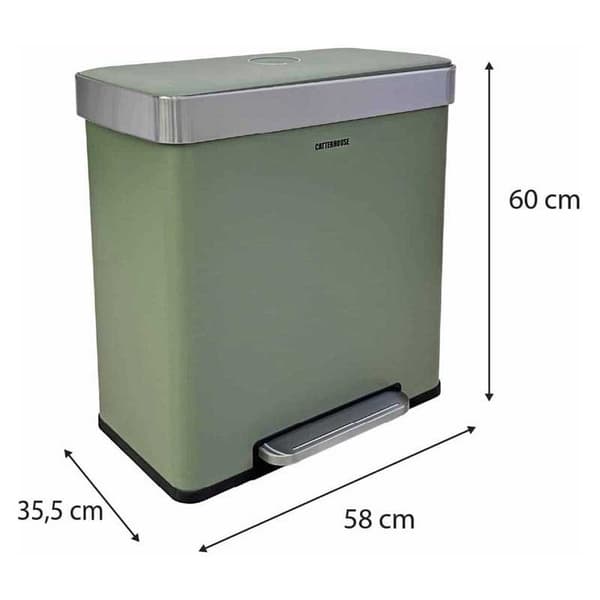 Catterhouse Papperskorgen Med Fotpedal Planeta 60l (30+30)