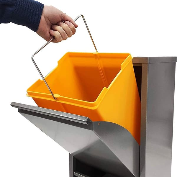 Wellhome Metallisk 2-rums Skraldespand Og Genbrugsbeholder 34l