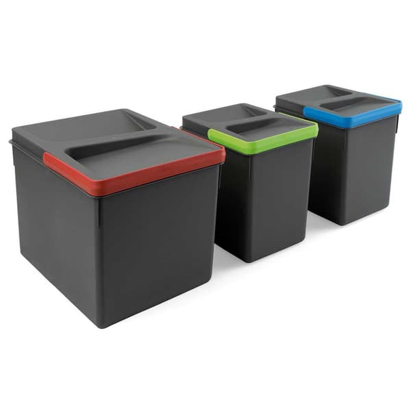 Emuca Roskakori Recycle 1x12 2x6l 3 Yksiköitä Hopeinen