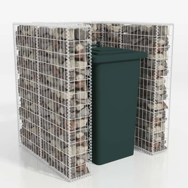 vidaXL Gabion søppelskjul stål 110x100x120 cm