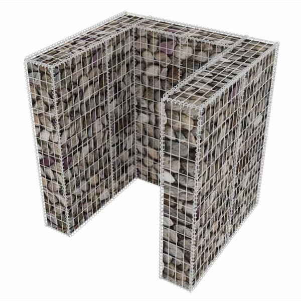 vidaXL Gabion søppelskjul stål 110x100x120 cm