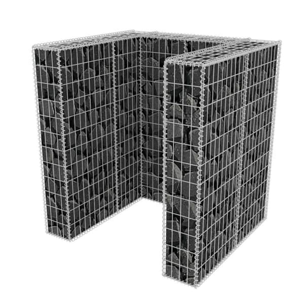 vidaXL Gabion søppelskjul stål 110x100x120 cm