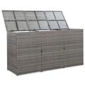 Miniatyrbillede 3 af 11: vidaXL tredobbelt skraldespandsskjuler 229x78x120 cm polyrattan grå