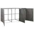 Miniatyrbillede 4 af 11: vidaXL tredobbelt skraldespandsskjuler 229x78x120 cm polyrattan grå