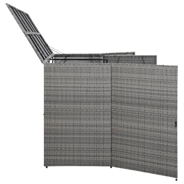 vidaXL tredobbelt skraldespandsskjuler 229x78x120 cm polyrattan grå