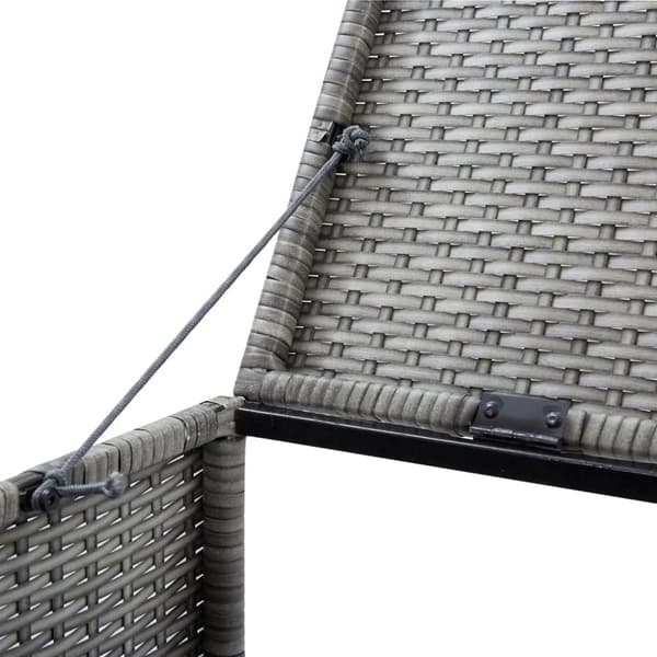 vidaXL tredobbelt skraldespandsskjuler 229x78x120 cm polyrattan grå