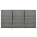 Miniatyrbillede 2 af 11: vidaXL tredobbelt skraldespandsskjuler 229x78x120 cm polyrattan grå