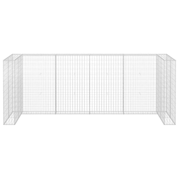 vidaXL Gabion for søppeldunkskur galvanisert stål 320x100x120 cm