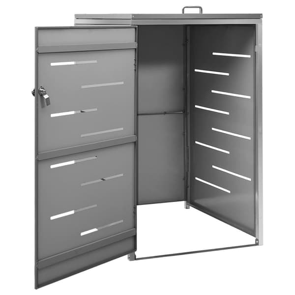 vidaXL Skjul till ett sopkärl 69x77,5x112,5 cm rostfritt stål