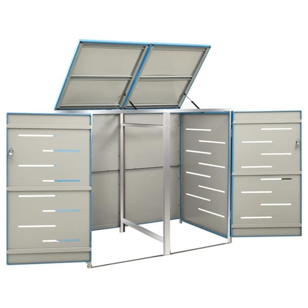vidaXL dobbelt skraldespandsskjuler 138x77,5x112,5 cm rustfrit stål