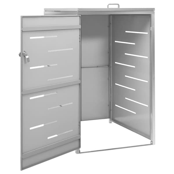 vidaXL enkelt skraldespandsskjuler 69x77,5x112,5 cm rustfrit stål