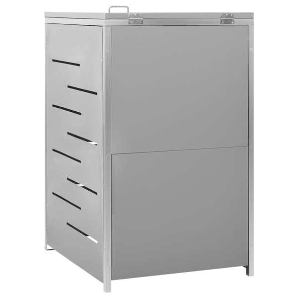 vidaXL enkelt skraldespandsskjuler 69x77,5x112,5 cm rustfrit stål