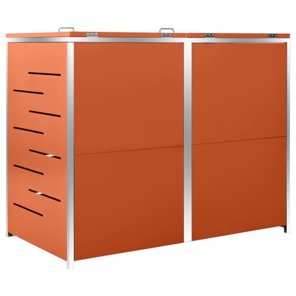 vidaXL dobbelt skraldespandsskjuler 138x77,5x112,5 cm rustfrit stål