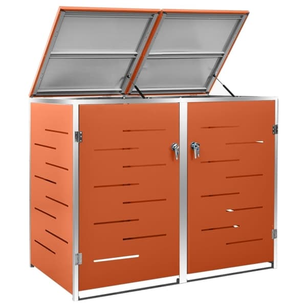 vidaXL dobbelt skraldespandsskjuler 138x77,5x112,5 cm rustfrit stål