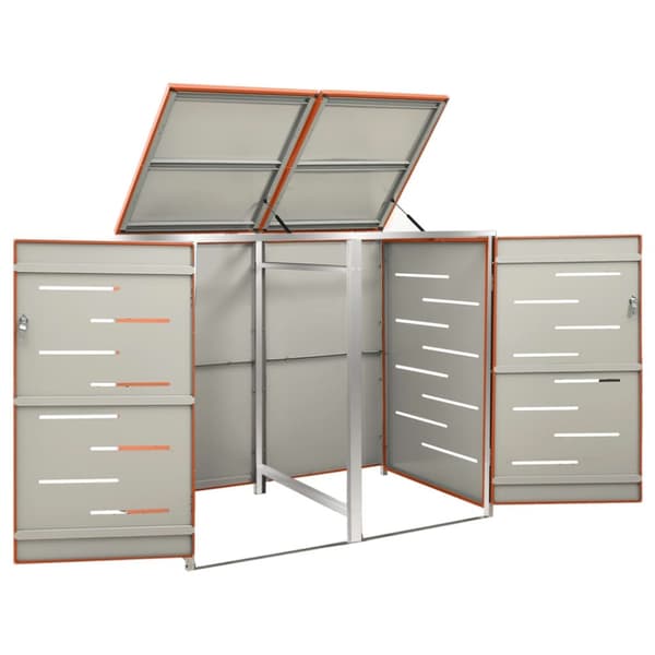vidaXL dobbelt skraldespandsskjuler 138x77,5x112,5 cm rustfrit stål