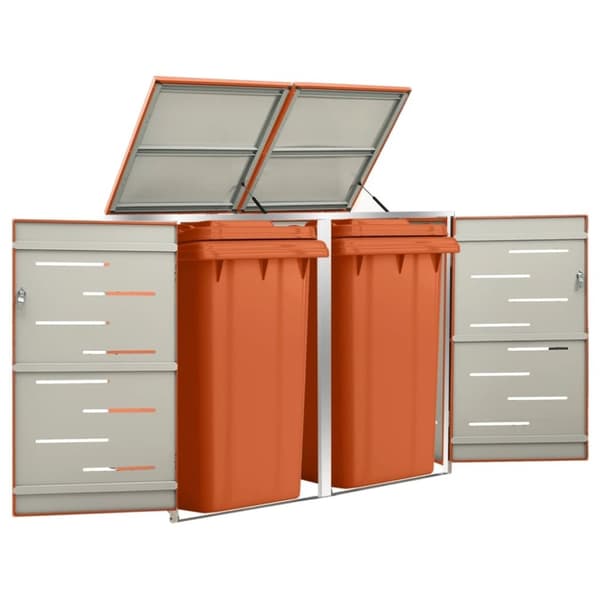 vidaXL dobbelt skraldespandsskjuler 138x77,5x112,5 cm rustfrit stål