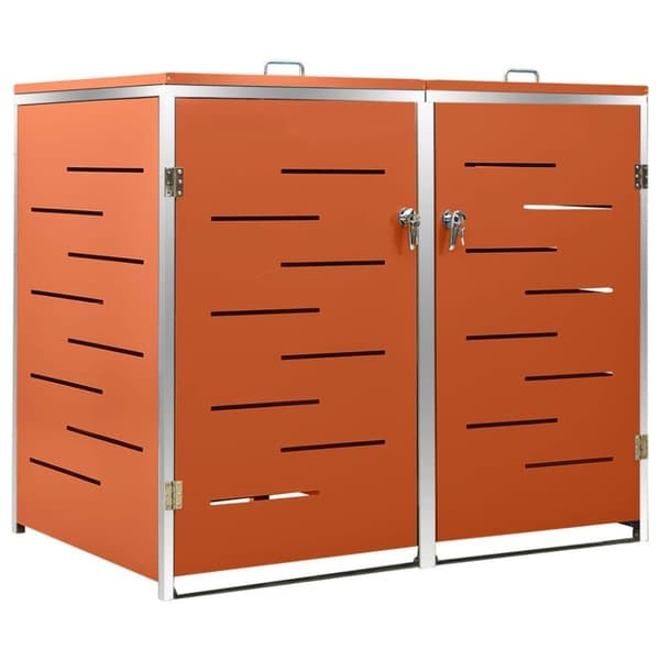 vidaXL dobbelt skraldespandsskjuler 138x77,5x112,5 cm rustfrit stål