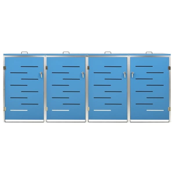 vidaXL Skjul till fyra sopkärl 276,5x77,5x112,5 cm rostfritt stål