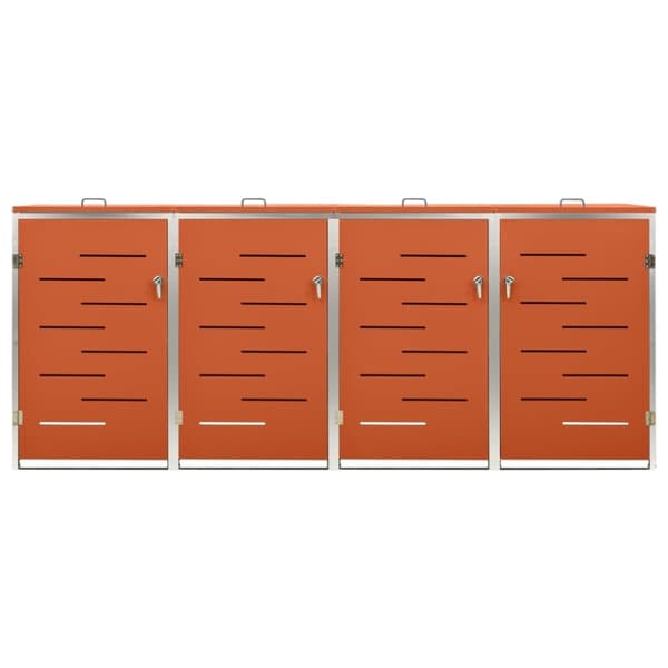 vidaXL firedobbelt skraldespandsskjuler 276,5x77,5x112,5 rustfrit stål