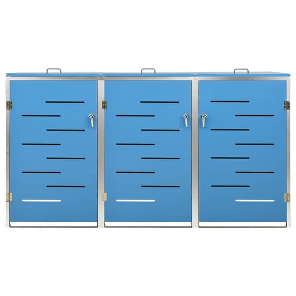 vidaXL tredobbelt skraldespandsskjuler 207x77,5x112,5 cm rustfrit stål
