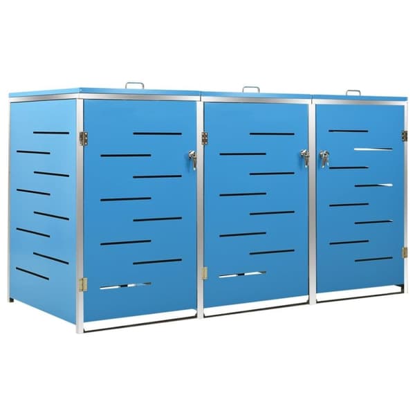 vidaXL tredobbelt skraldespandsskjuler 207x77,5x112,5 cm rustfrit stål
