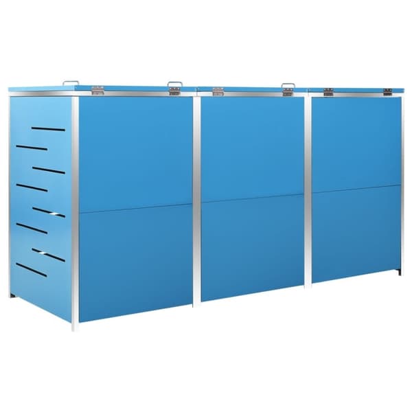 vidaXL Skjul till tre sopkärl 207x77,5x112,5 cm rostfritt stål