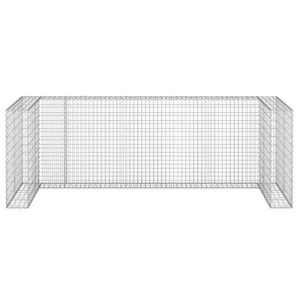 vidaXL Gabionmur för soptunnor galvaniserat stål 325x100x110 cm