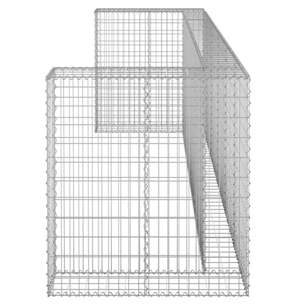 vidaXL Gabionmur för soptunnor galvaniserat stål 325x100x110 cm