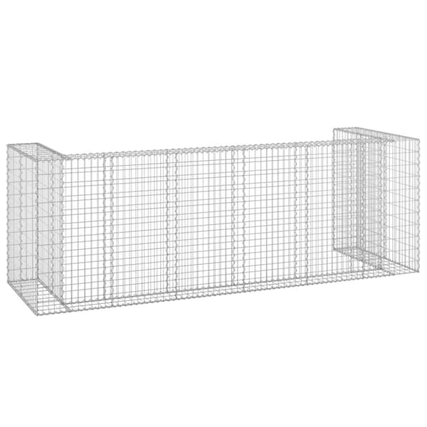 vidaXL Gabionmur för soptunnor galvaniserat stål 325x100x110 cm