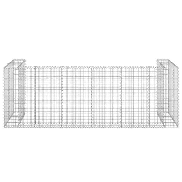 vidaXL Gabionmur för soptunnor galvaniserat stål 325x100x110 cm