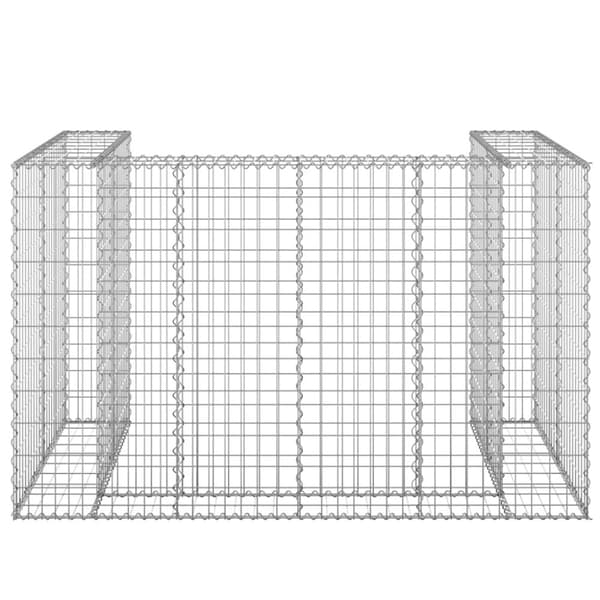 vidaXL Gabion for søppeldunkskur galvanisert stål 180x100x110 cm